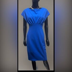 New Calvin Klein cobalt blue boat neck sheath dress Sz 6 NWT